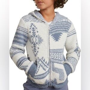 Barefoot Dreams Kids Hoodie Cardigan – Aztec Print (Size 6/7)